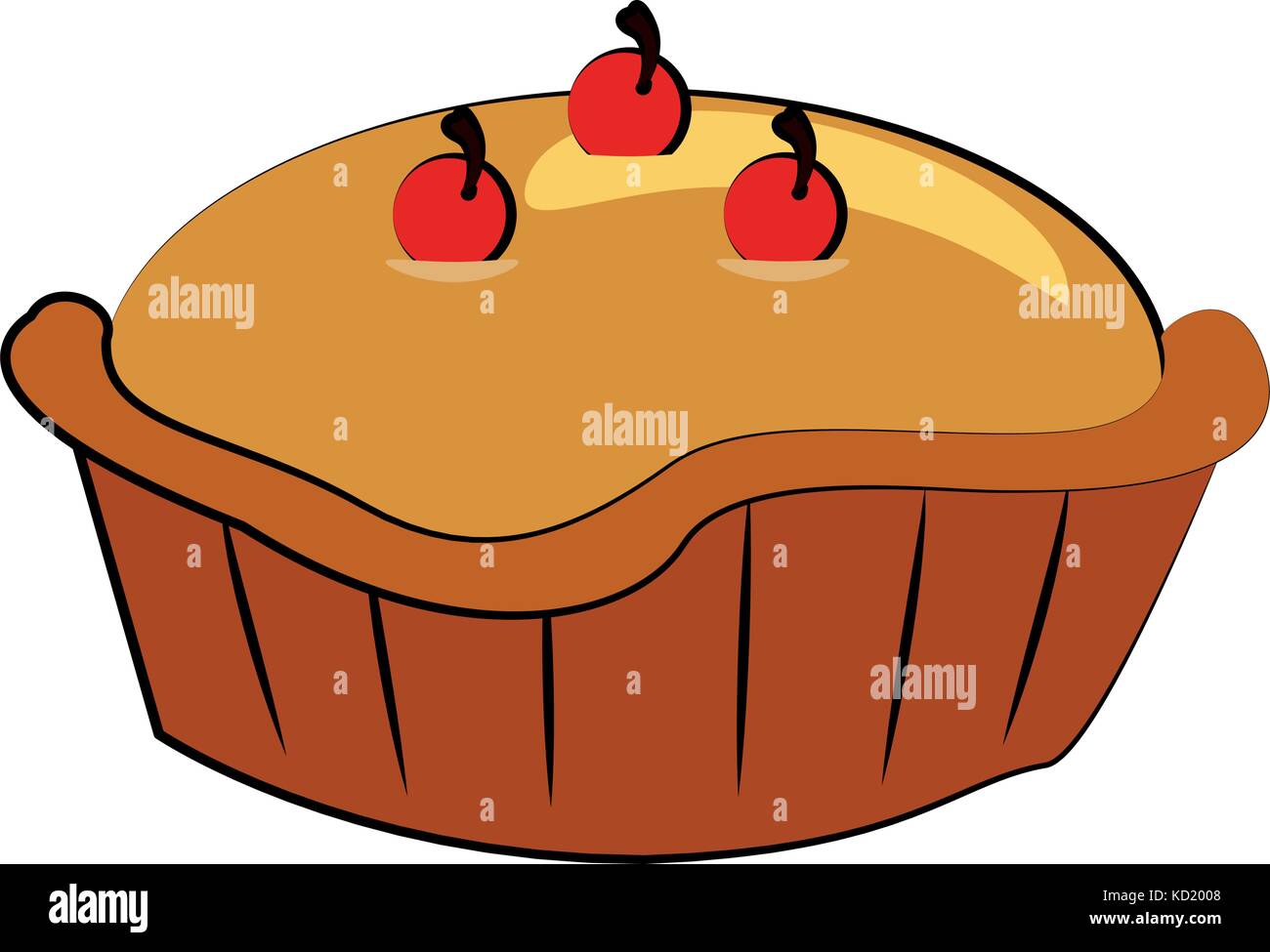 pie with cherry pastry icon image Stock Vector Image & Art - Alamy
