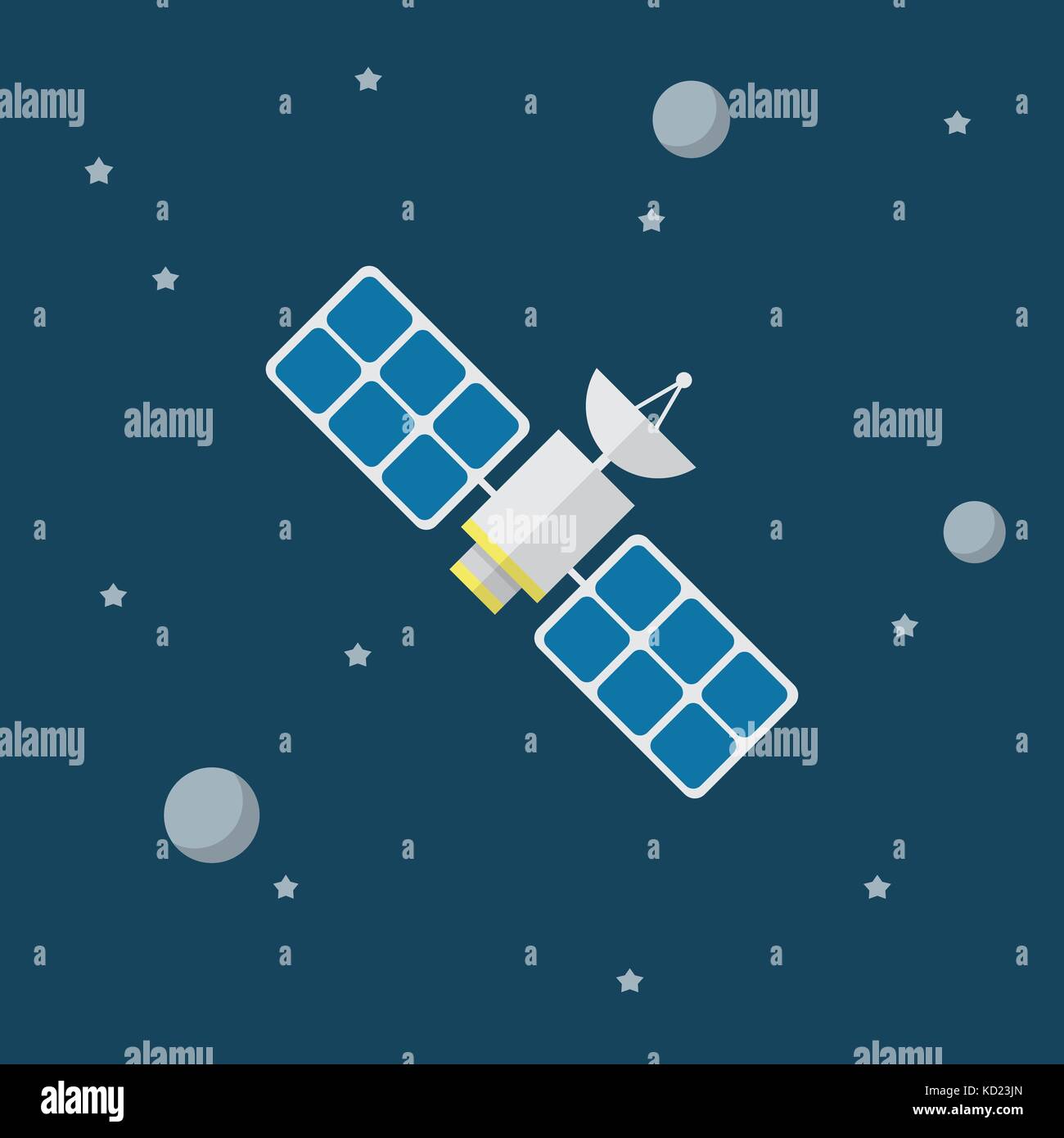 Satellite vector icon in flat style. Vector illustration Stock Vector