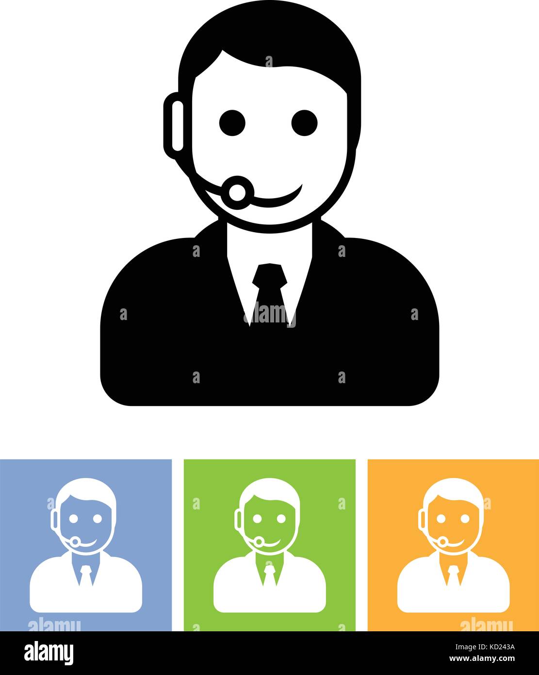 Customer support service - call center assistant icon Stock Vector