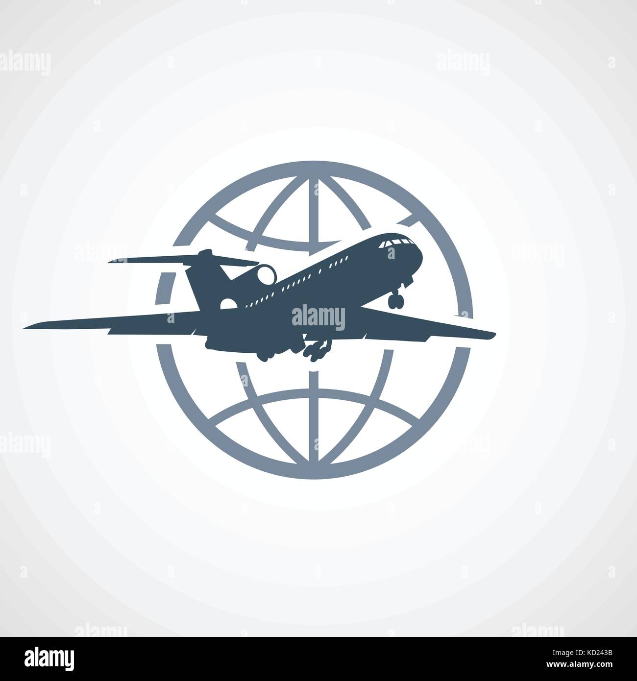 Air travel - airplane flying around the globe Stock Vector Image & Art ...
