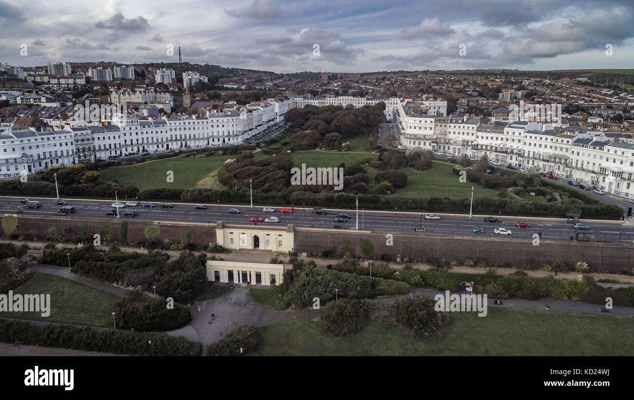 Aerial view of a grand regency square in Brighton (England Stock Photo