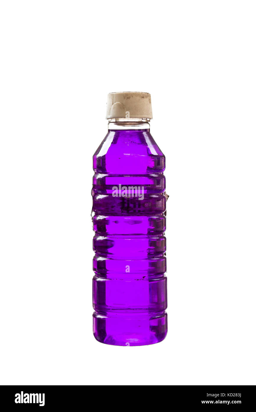 methylated spirit bottle isolated on white background Stock Photo