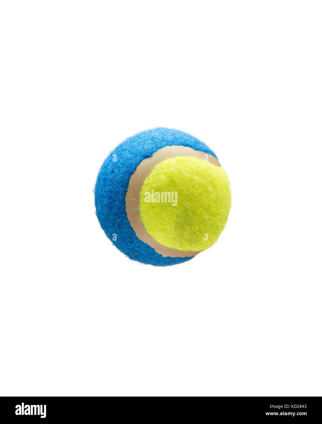 blue and yellow tennis ball isolated on white background Stock Photo