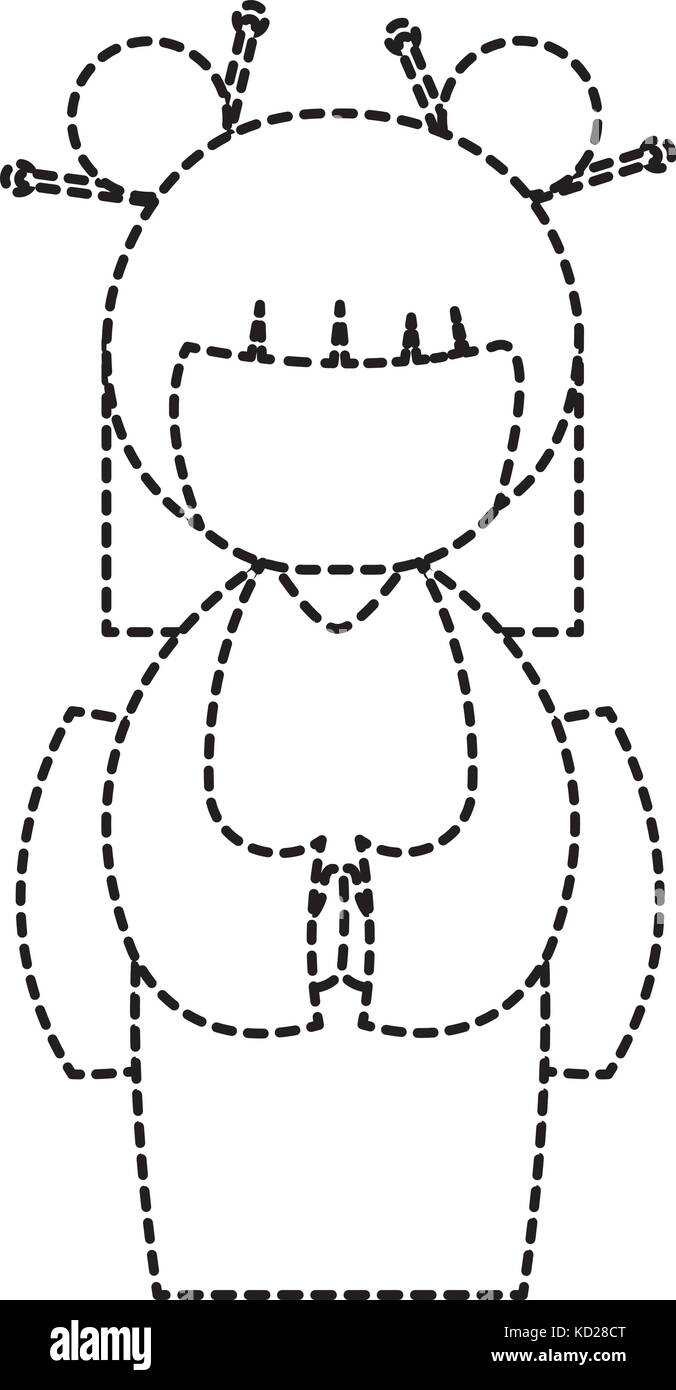 little japanese doll kawaii character vector illustration design Stock