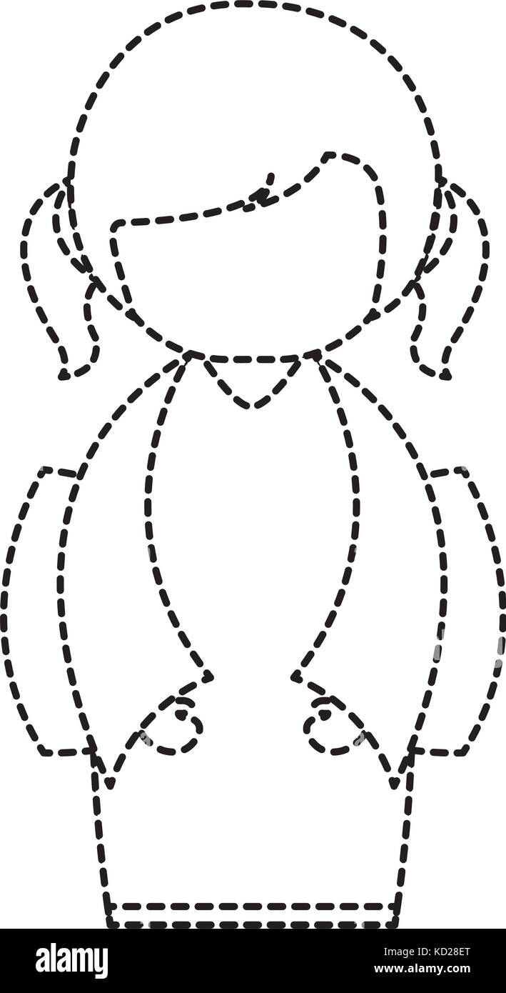 little japanese doll kawaii character vector illustration design Stock