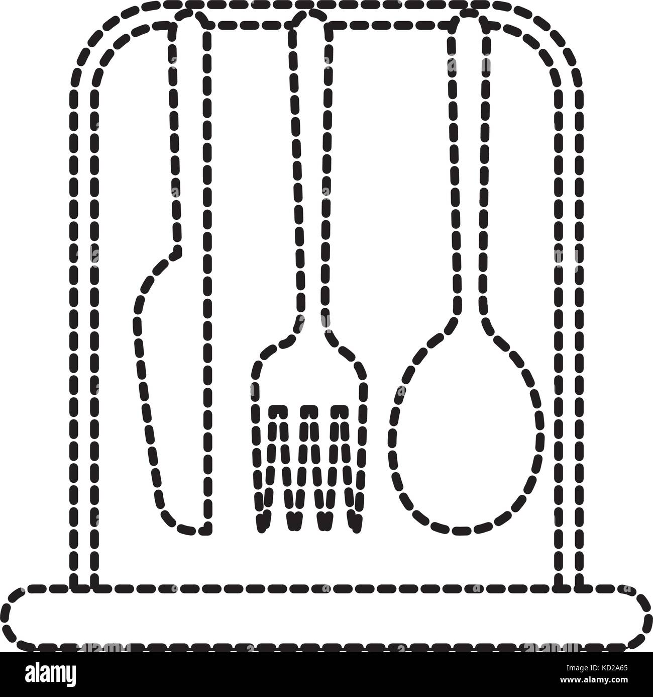 set kitchen cutlery fork knife and spoon icon Stock Vector Image & Art ...