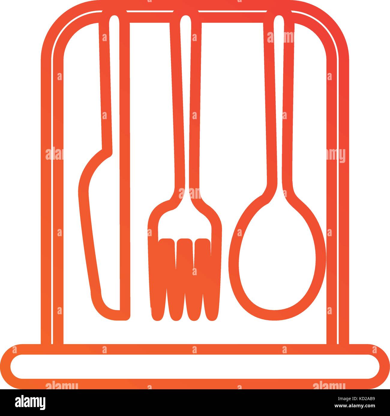 set kitchen cutlery fork knife and spoon icon Stock Vector Image & Art ...