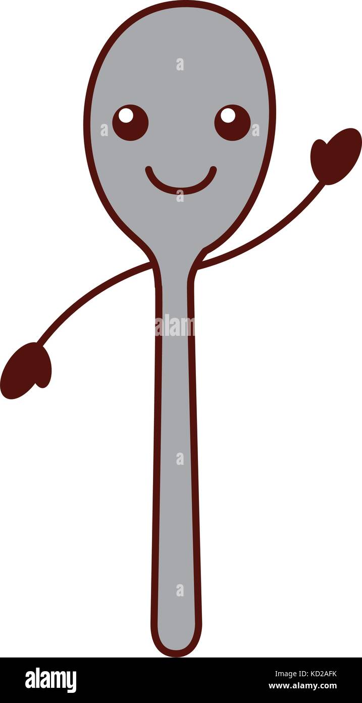 cartoon kitchen spoon utensil restaurant object Stock Vector Image & Art -  Alamy