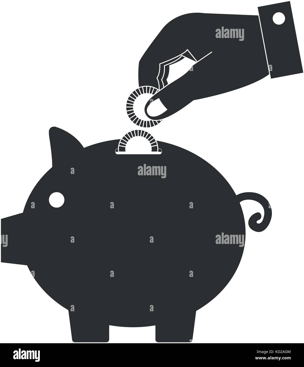 piggy savings with saver hand vector illustration design Stock Vector ...