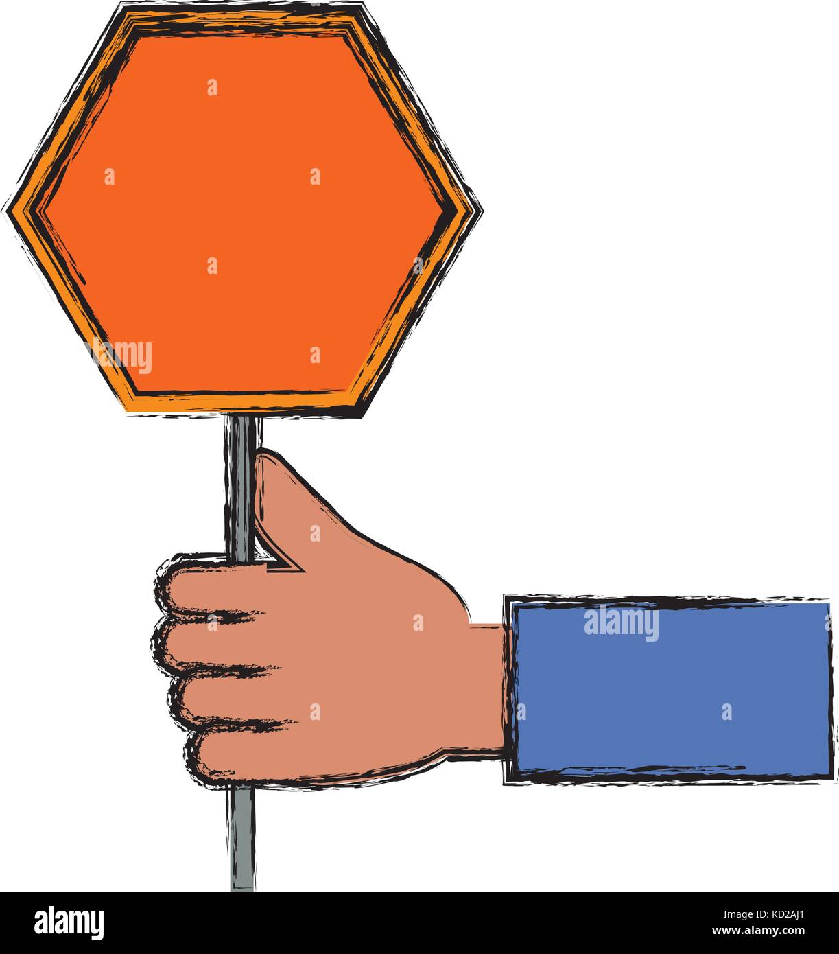 hand with road sign icon over white background vector illustration ...