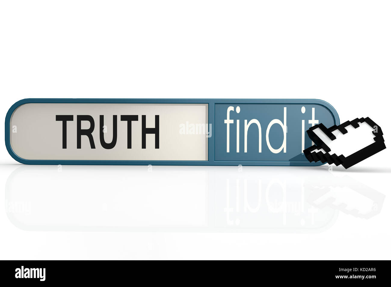 Truth word on the blue find it banner image with hi-res rendered artwork that could be used for any graphic design. Stock Photo
