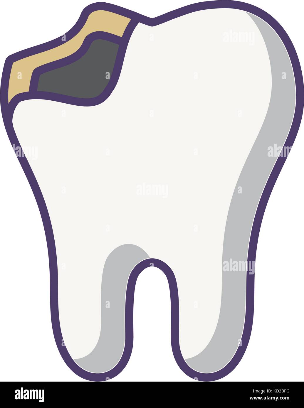 broken tooth icon over white background vector illustration Stock ...