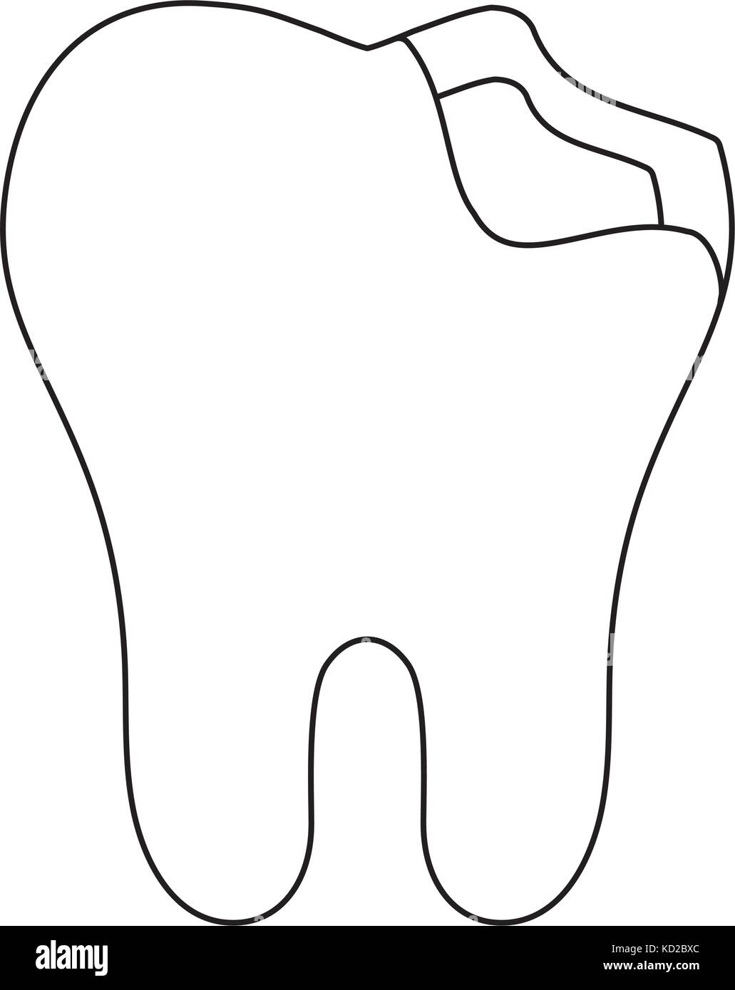 broken tooth icon over white background vector illustration Stock ...