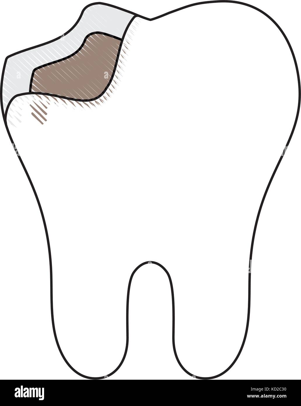 broken tooth icon over white background vector illustration Stock ...