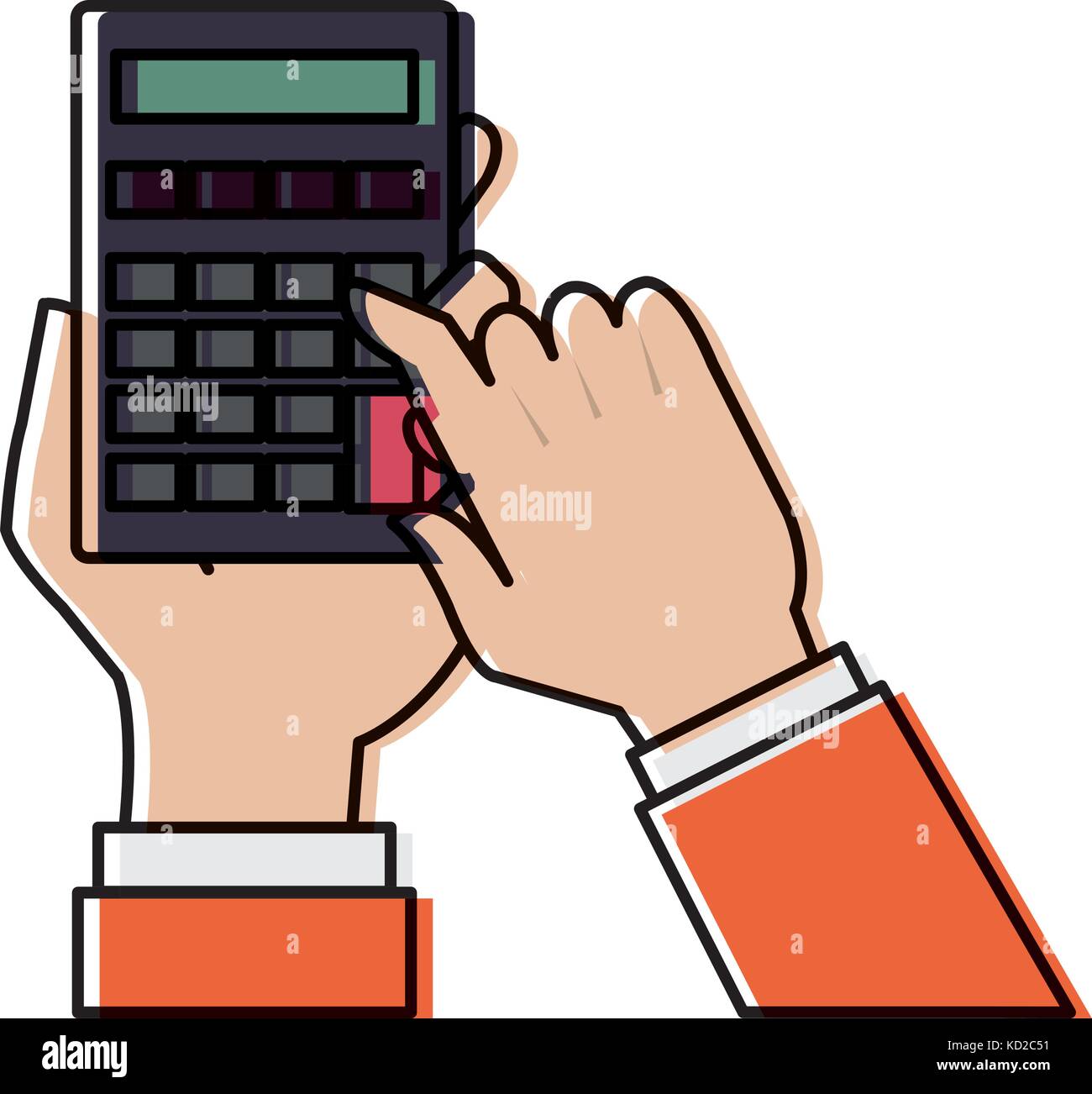 user hand with calculator math isolated icon vector illustration design ...