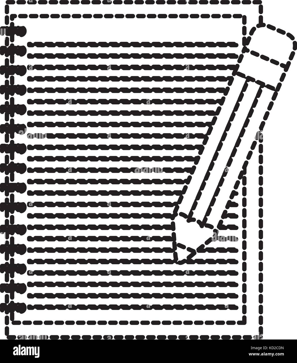 school lined notebook and pencil write education Stock Vector Image ...