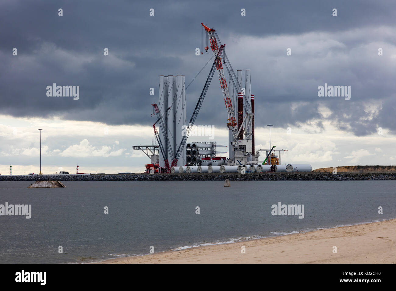 A self propelled jackup vessel, used to assemble and install wind