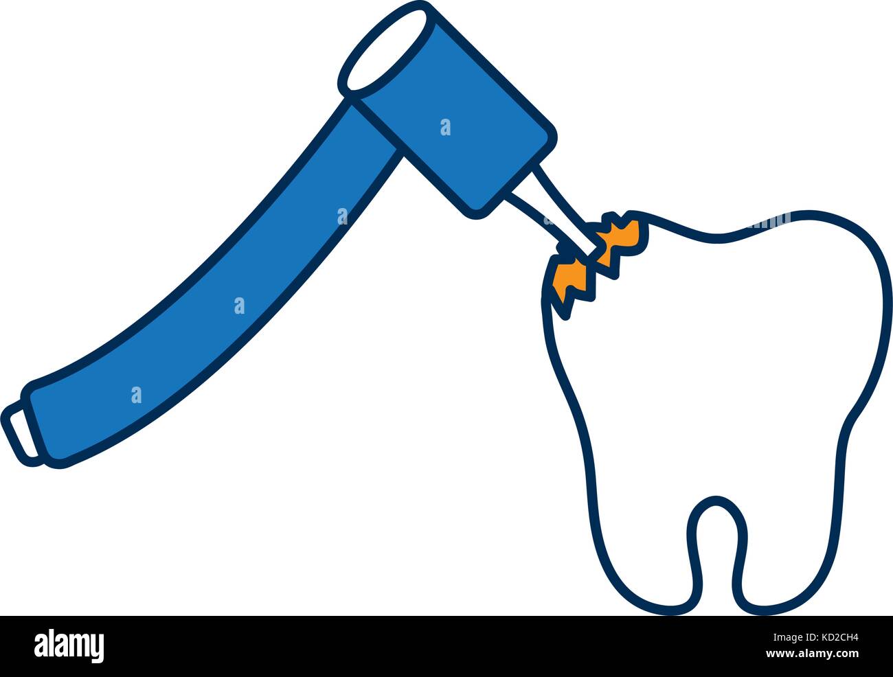 broken tooth and dental tool icon over white background vector ...