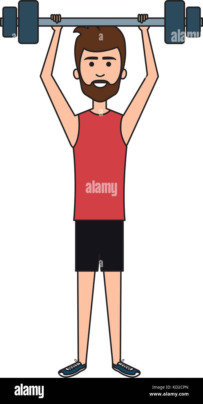 man lifting weights character vector illustration design Stock Vector