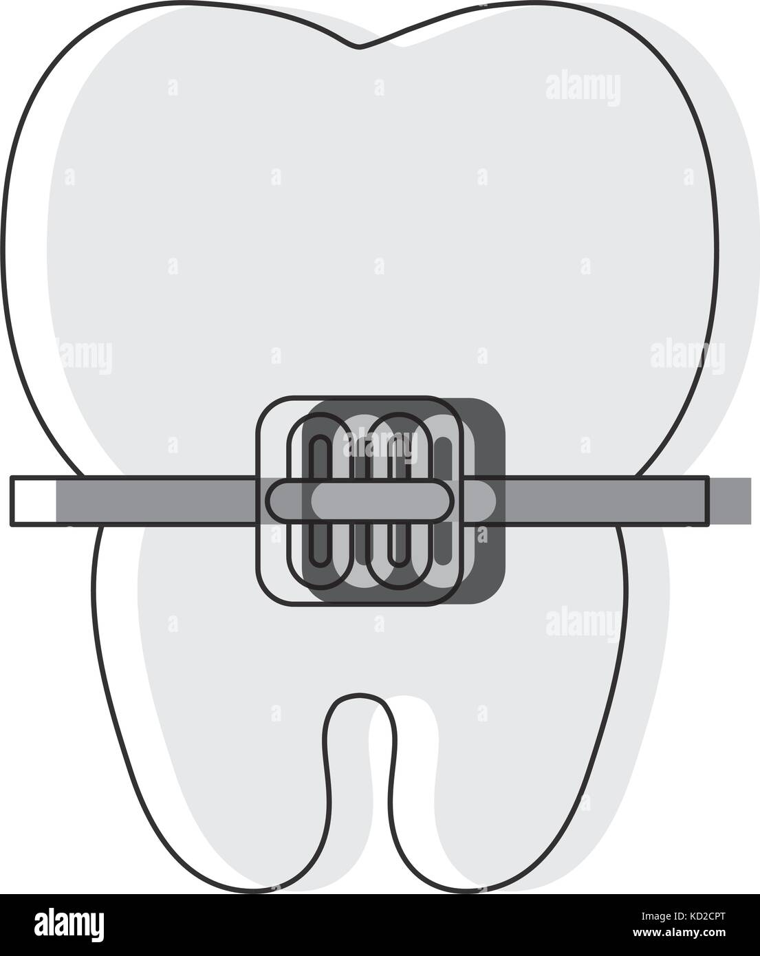 tooth with bracket icon over white background vector illustration Stock ...