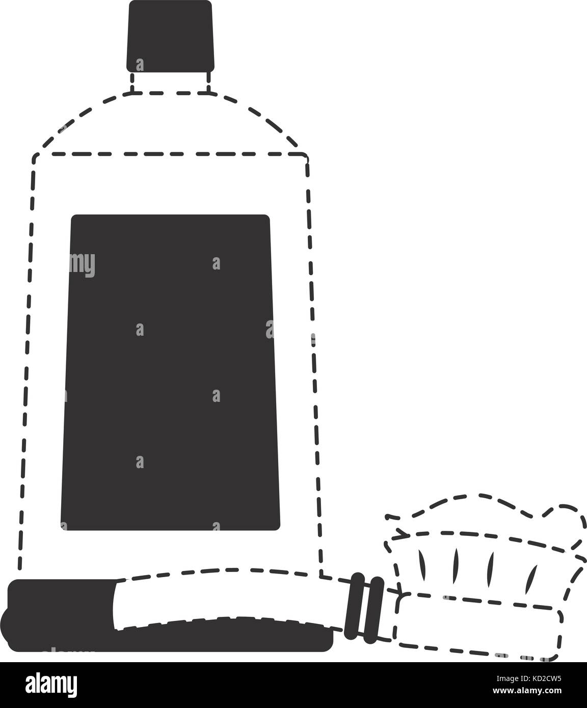 toothpaste and toothbrush icon over white background vector ...