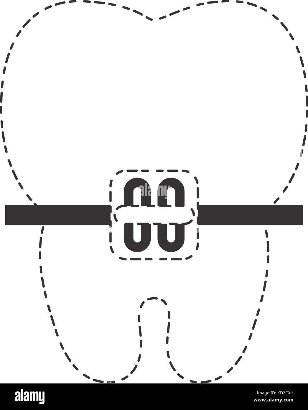 tooth with bracket icon over white background vector illustration Stock ...