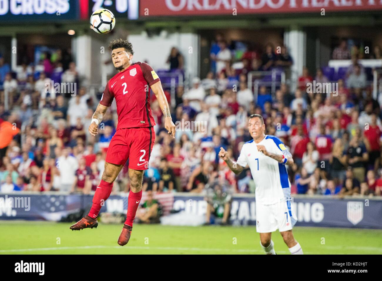 United States Defender DeAndre Yedlin (2) during the Men's International Soccer World Cup Qualifier match between Panama and the United States at Orlando City Stadium in Orlando, FL. Jacob Kupferman/CSM Stock Photo