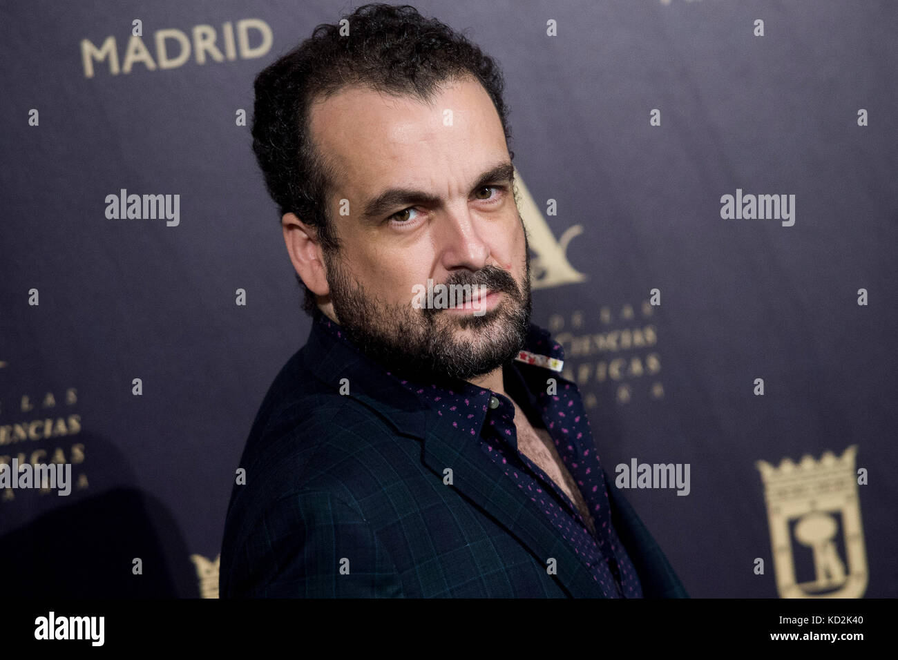 Madrid, Spain. 09th Oct, 2017. Director Nacho Vigalondo during the cocktail of the academies of cinema of Hollywood and Spain in Madrid on Monday 09 October 2017. Credit: Gtres Información más Comuniación on line, S.L./Alamy Live News Stock Photo