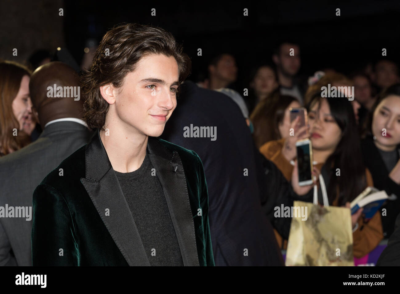 London, UK. 9th Oct, 2017. Timothée Chalamet arrives for the UK film premiere of 'Call Me By Your Name' at Odeon Leicester Square during the 61st BFI London Film Festival, Mayor of London Gala. Credit: Wiktor Szymanowicz/Alamy Live News Stock Photo