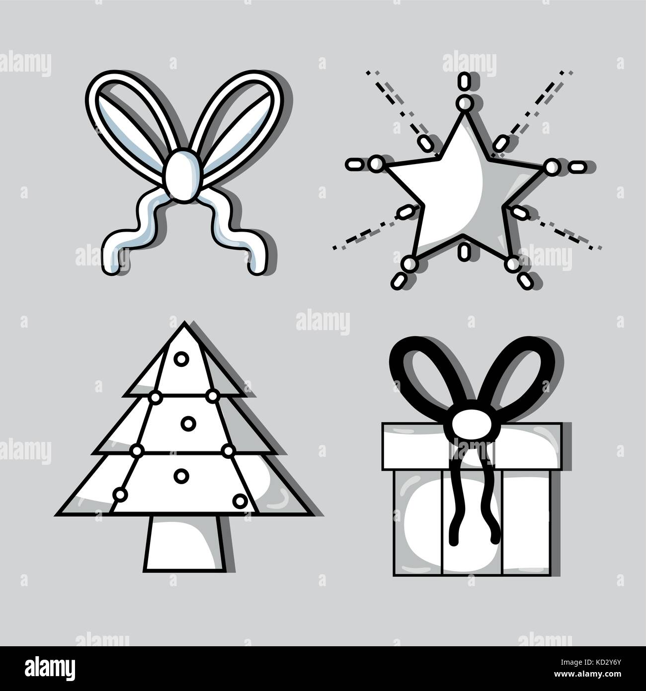 set merry chrstmas decoration design Stock Vector Image & Art - Alamy