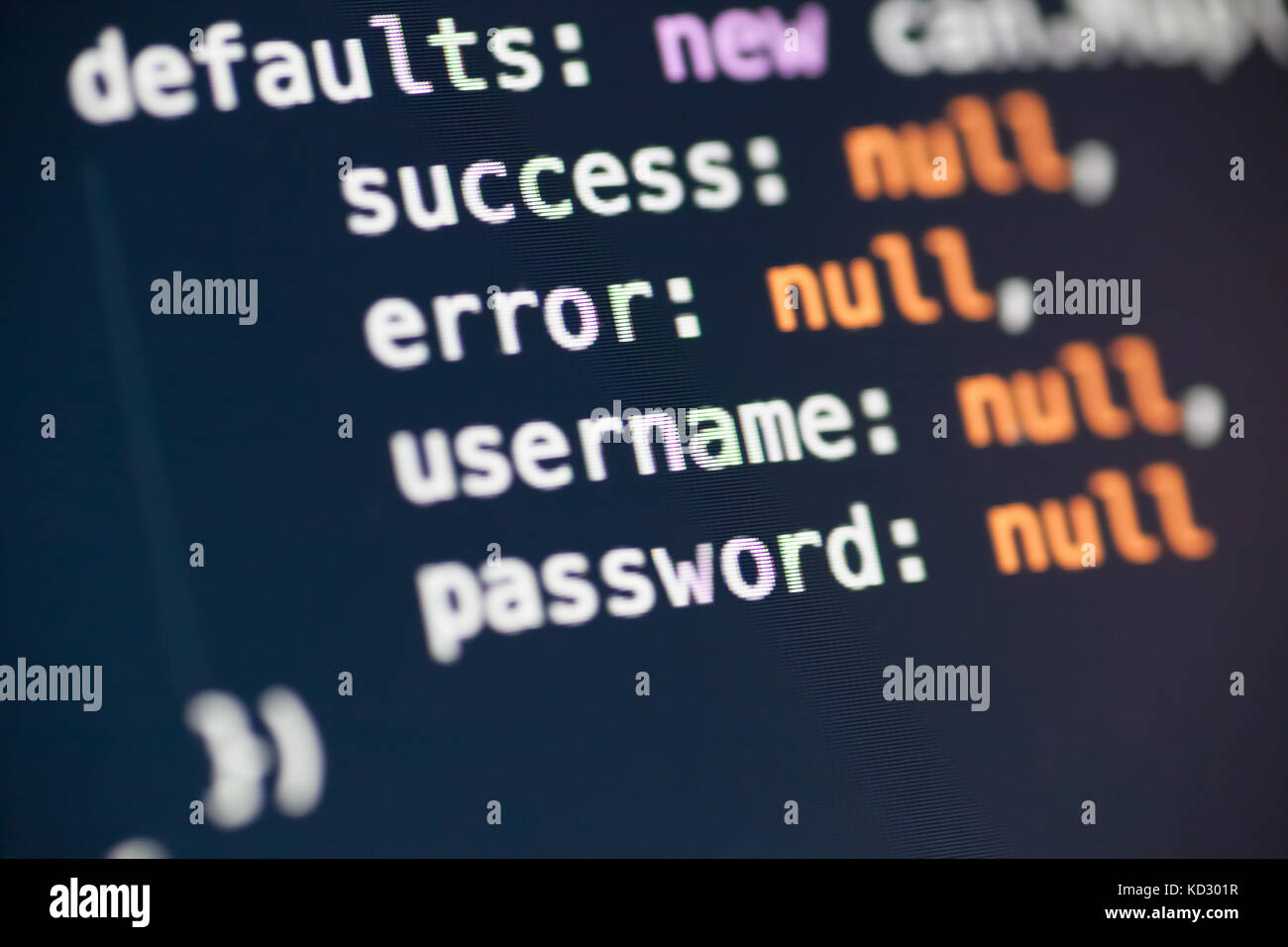 A couple of javascript lines Stock Photo - Alamy