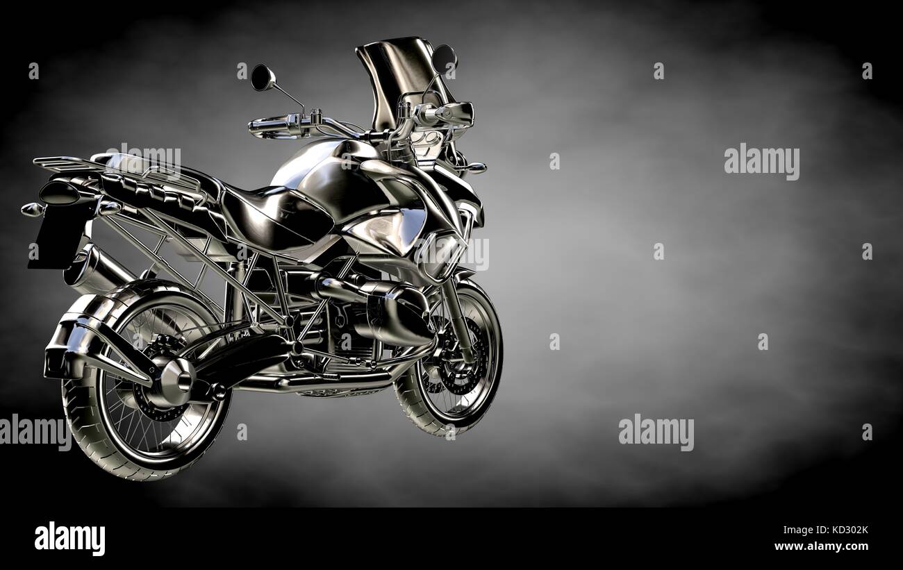 3d rendering of a metalic reflective motor on a dark background Stock ...