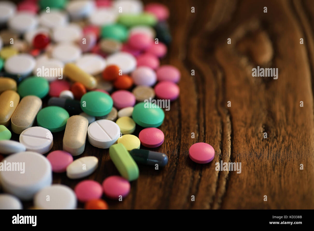 Multicolored tablets of different shapes and sizes Stock Photo Alamy