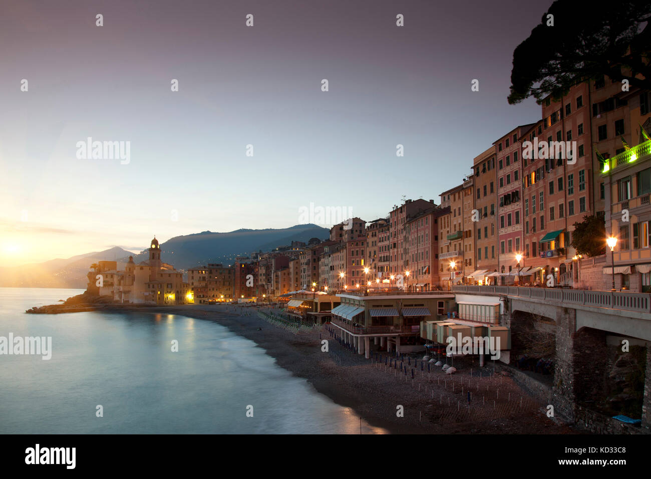 Buildings on sea front, Camogli, Liguria, Italy, Europe Stock Photo