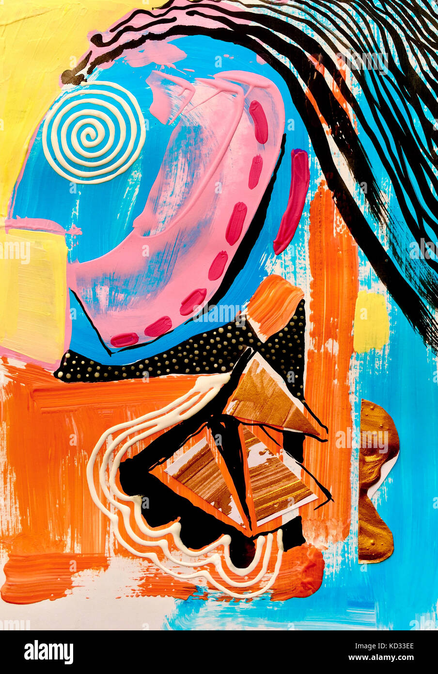 contemporary art abstract painting, acrylic on paper Stock Photo Alamy