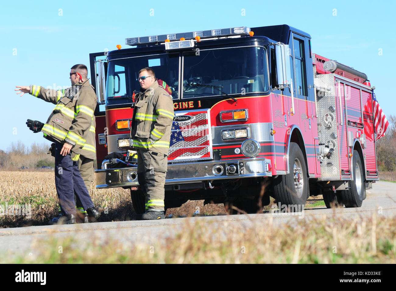 Members from the Cayce Fire Department in Cayce, S.C. support U.S