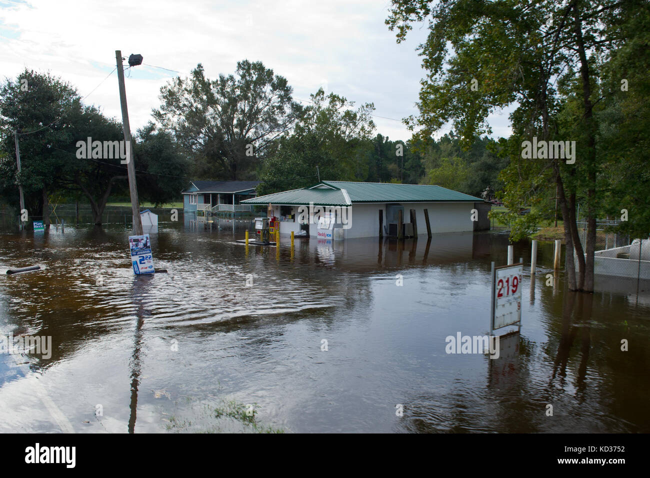 Flooding in Brown's Ferry near S.C., Oct. 10, 2015. The