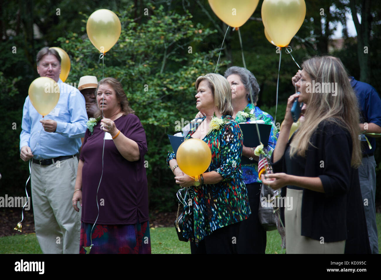 Gold Star Mothers and Families were honored during a gathering at the S.C. Governor’s Mansion Complex, Sept. 26, 2015. U.S. Army Brig. Gen. Roy V. McCarty, deputy adjutant general for the S. C. National Guard, served as guest speaker for the event, which was organized by the Survivor Outreach Services of the South Carolina National Guard and Ft. Jackson. Stock Photo