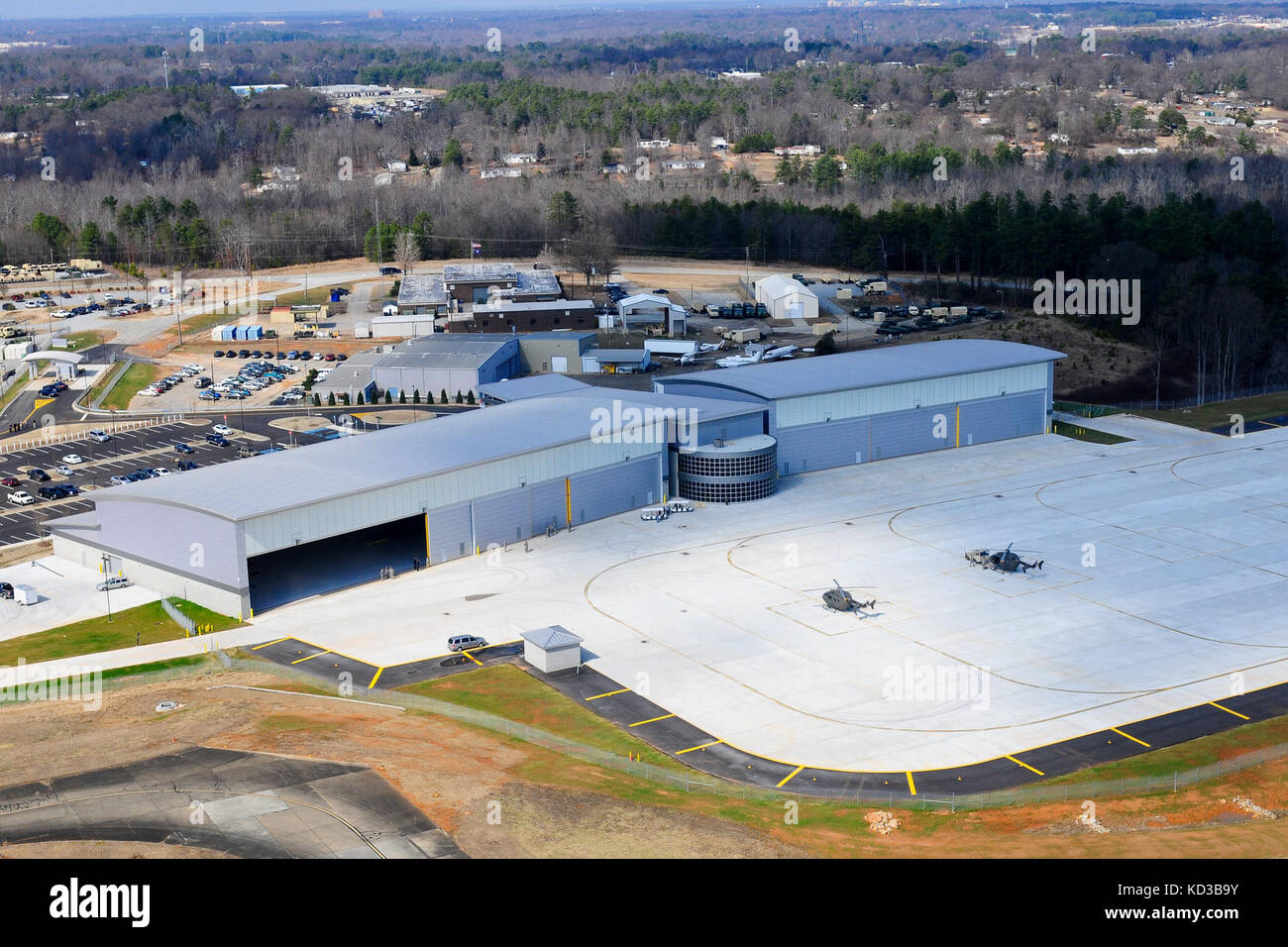 Aerial view of the South Carolina Army Aviation Support Facility at