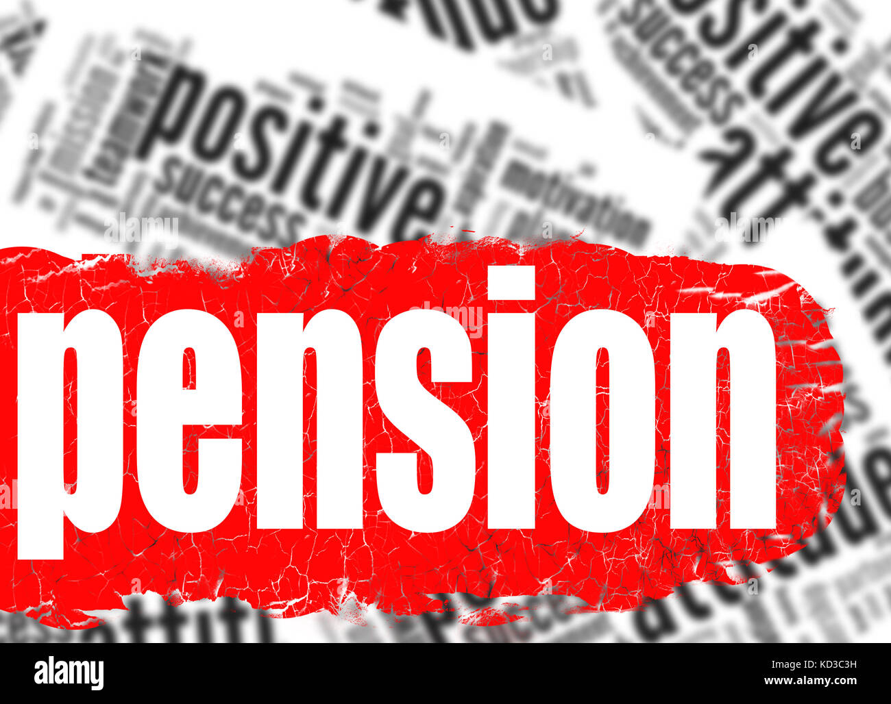 Word cloud pension image with hires rendered artwork that could be