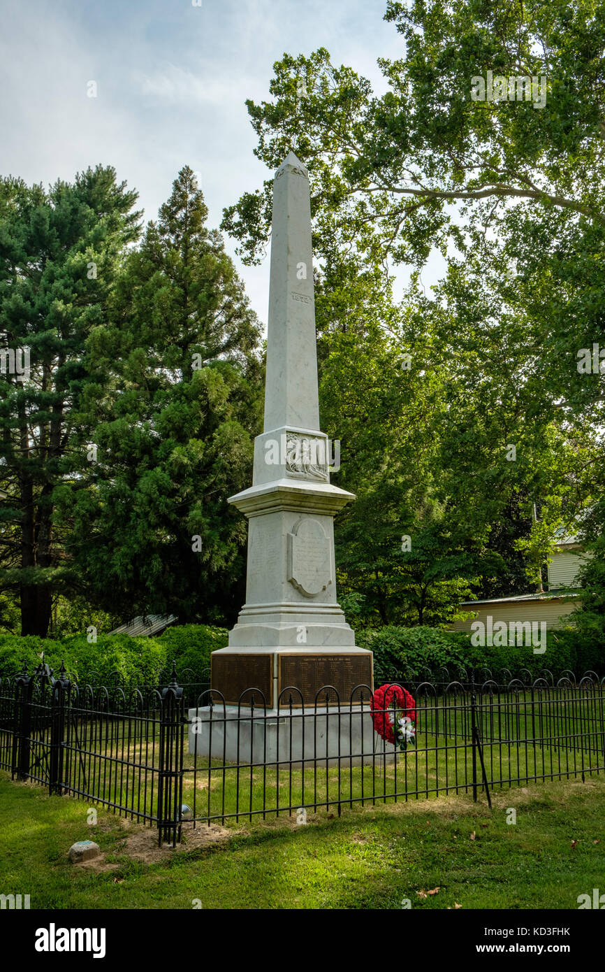 Confederate War Memorial, Mary Ball Road, Lancaster, Virginia Stock Photo