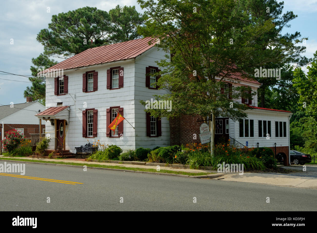 Historic Lancaster Tavern, 8373 Mary Ball Road, Lancaster, Virginia Stock Photo