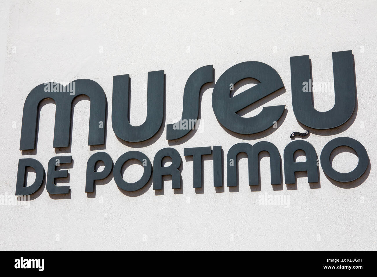 PORTIMAO, PORTUGAL - 14TH SEPTEMBER 2017: A sign at the Museu De Portimao in the historic town of Portimao in Portugal, on 14th September 2017. Stock Photo