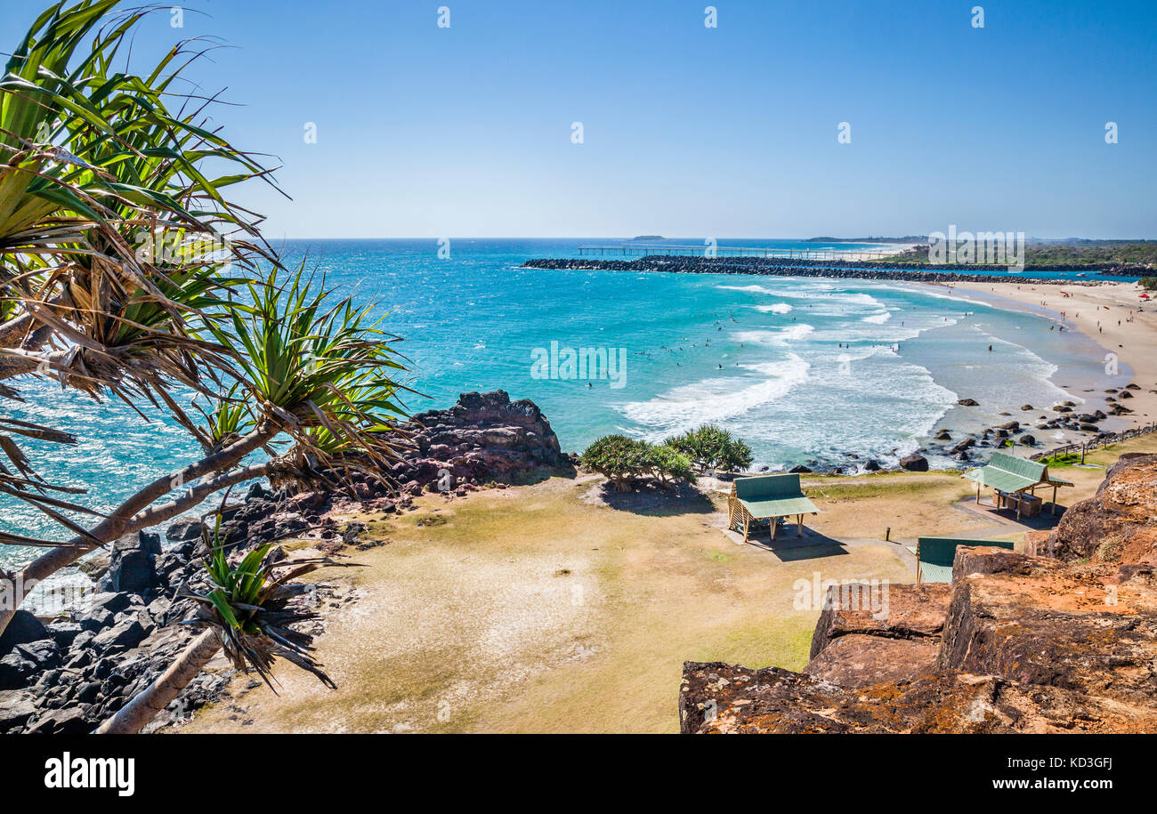 Australia, Queensland, Coolangatta, view of the picnic ground at the Point Danger headland with