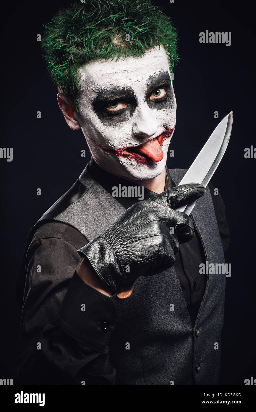 crazy joker face. Halloween Stock Photo Alamy