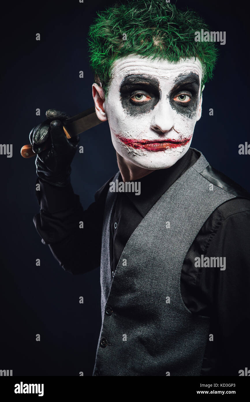 crazy joker face. Halloween Stock Photo Alamy