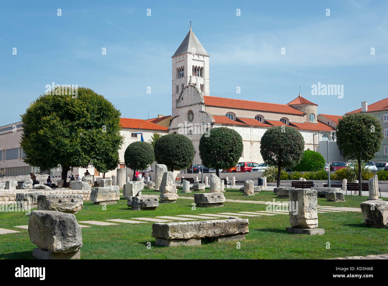 Roman Forum, Sv Marija Church, Zadar, Croatia Stock Photo
