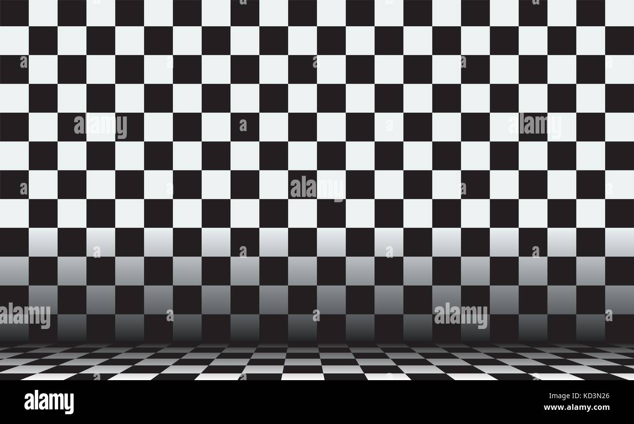 Black and white checkered abstract cosmic background with perspective ...