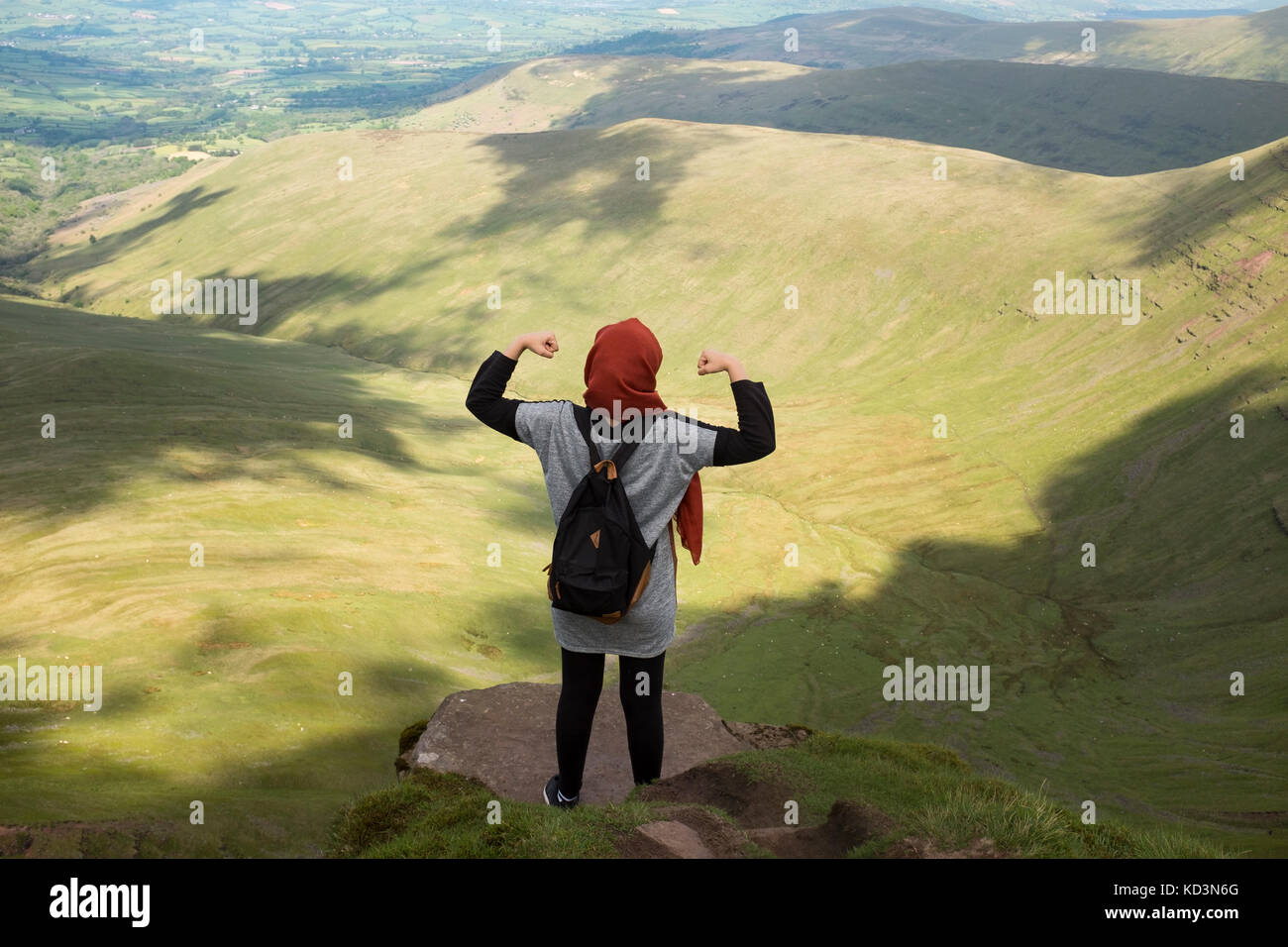 Pen Y Fan, Breacon Beacons National Park, Wales, Muslim women on Pen Y