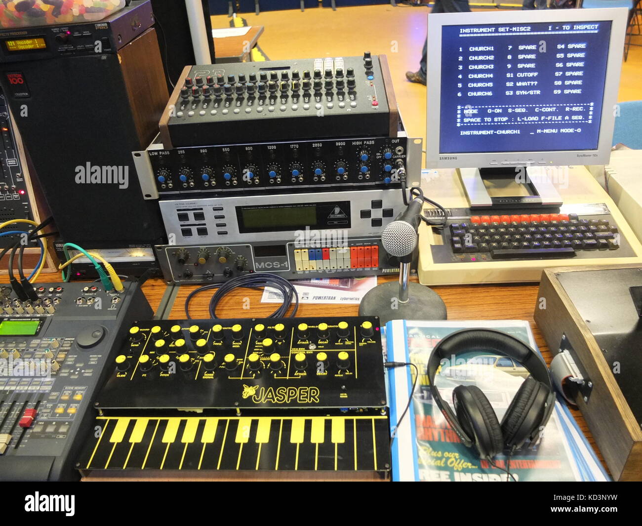 Various synthesizer and electronic music gear on display at Synthfest